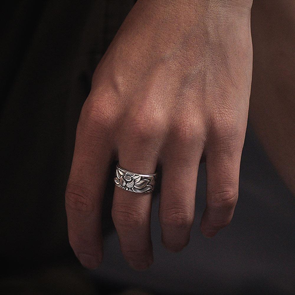 Blossom of Rebirth: Sterling Silver Lotus Ring