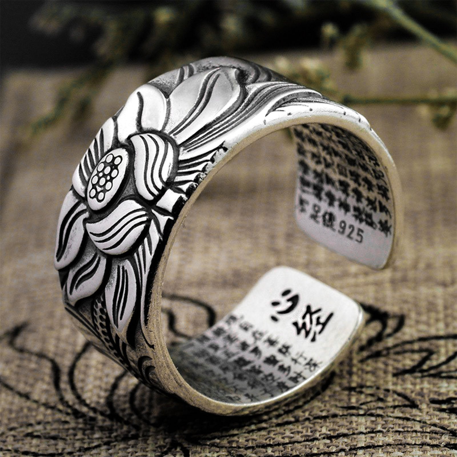 Blossom of Rebirth: Sterling Silver Lotus Ring