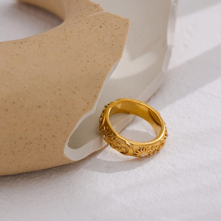 Celestial Embrace: Sun & Moon Ring
